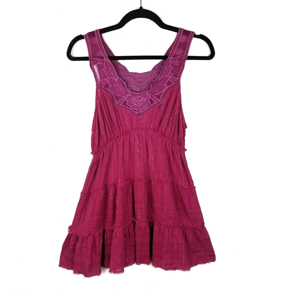 Free People Boho Tiered Babydoll Knit Tank Top